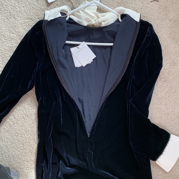 Sandro Velvet Dress with Crystal Embellishement - Picture 7 of 11